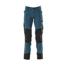 Pantaloni cu buzunare pentru genunchi, stretch, pantaloni lejeri, petrol inchis