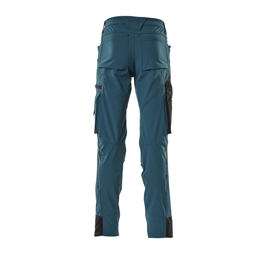 Pantaloni cu buzunare pentru genunchi, stretch, pantaloni lejeri, petrol inchis