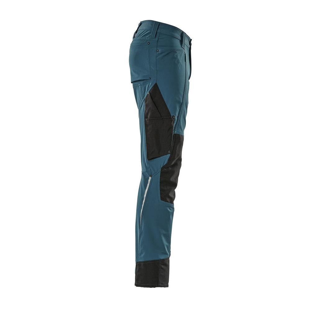 Pantaloni cu buzunare pentru genunchi, stretch, pantaloni lejeri, petrol inchis