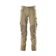 Pantaloni cu buzunare pentru genunchi, stretch, pantaloni lejeri, kaki deschis