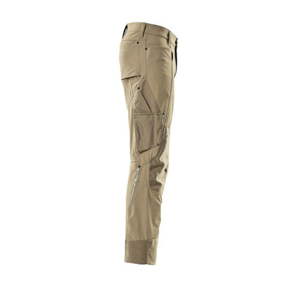 Pantaloni cu buzunare pentru genunchi, stretch, pantaloni lejeri, kaki deschis