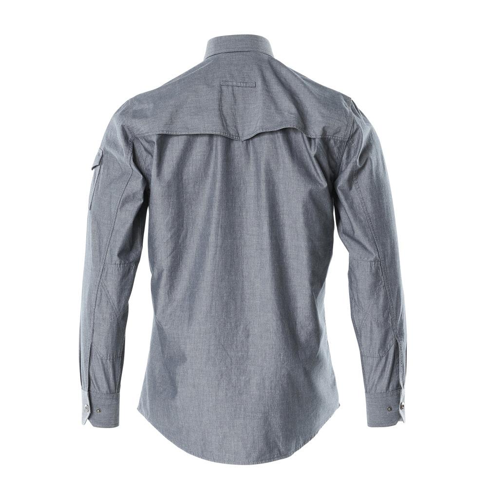 Cămașă Chambray cu căptușeală din plasă, denim închis spălat