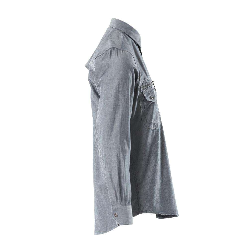 Cămașă Chambray cu căptușeală din plasă, denim închis spălat