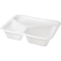 Duni GmbH Siegelschale Caterline 3 Alb Bioplastic 227x178x50 cu trei compartimente este o soluție de ambalare ecologică pentru catering, disponibilă într-un pachet de 216 bucăți.