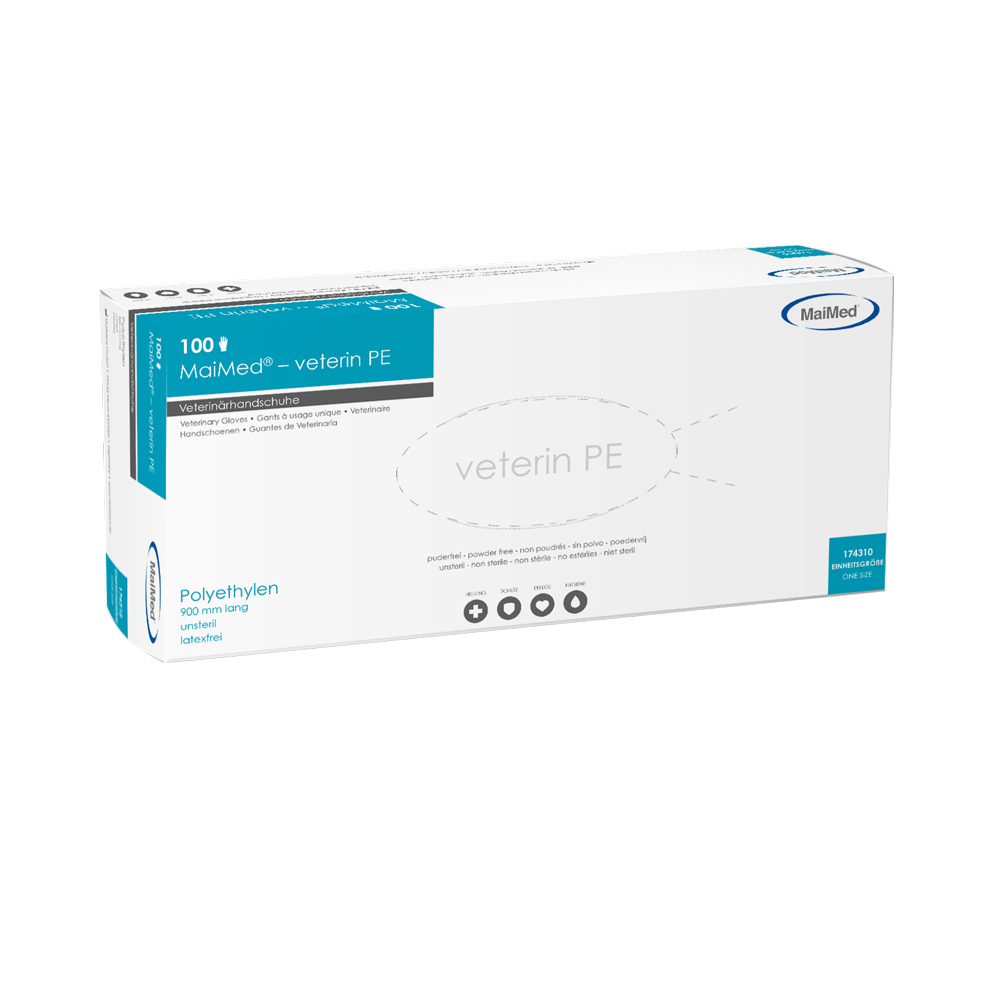 Mănuși veterinare MaiMed-veterin PE 90cm, portocaliu, 100 buc/cutie | Cutie (100 bucati)