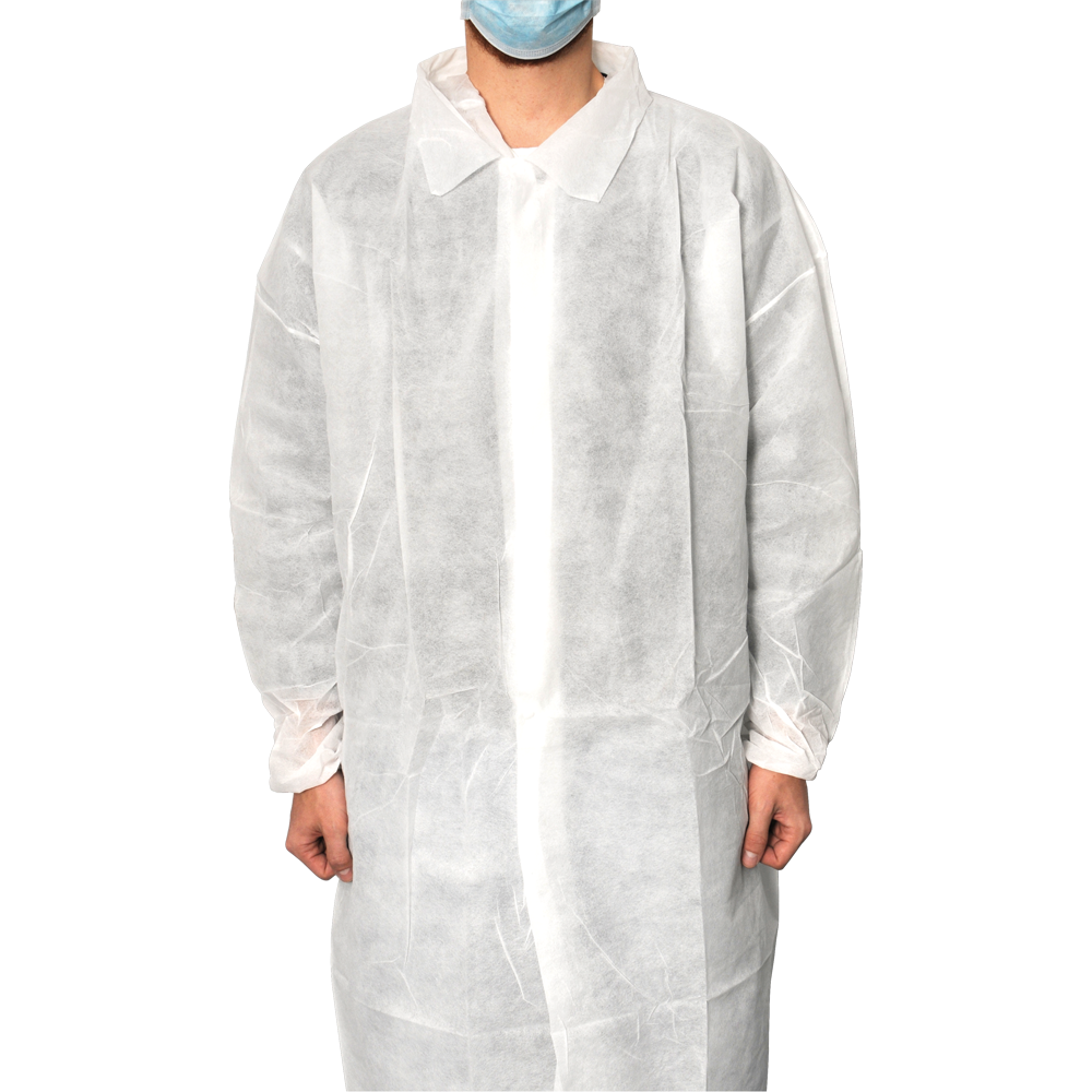 MaiMed-Coat V, palton vizitator din fleece cu 4 butoane presate, aprox. 120 cm