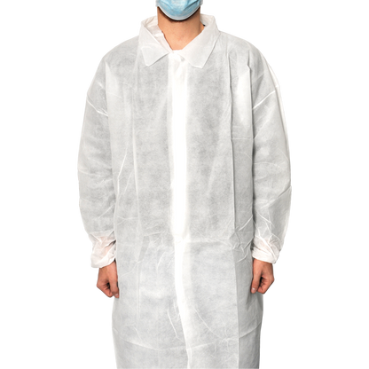 MaiMed-Coat V, palton vizitator din fleece cu 4 butoane presate, aprox. 120 cm