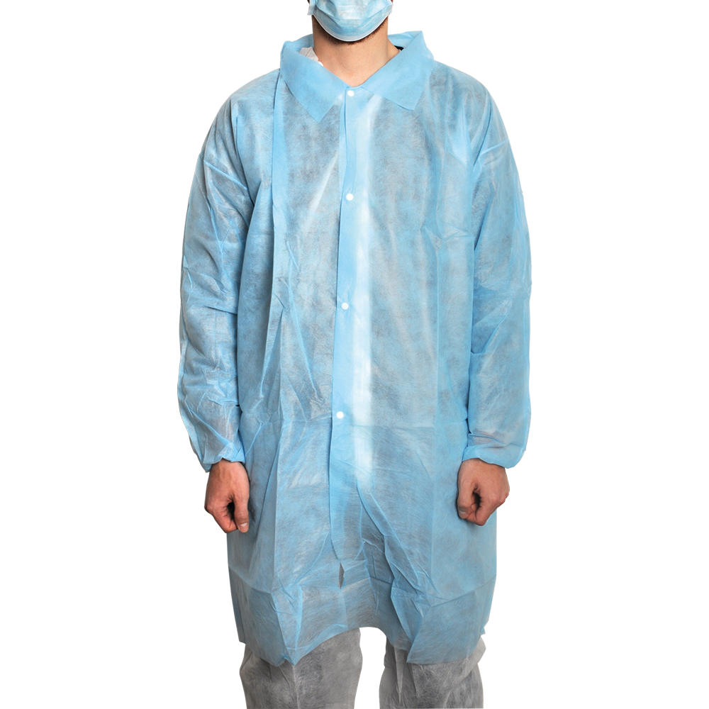 MaiMed-Coat V, palton vizitator din fleece cu 4 butoane presate, aprox. 120 cm