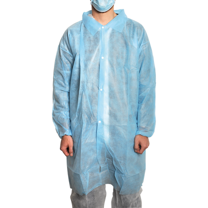 MaiMed-Coat V, palton vizitator din fleece cu 4 butoane presate, aprox. 120 cm