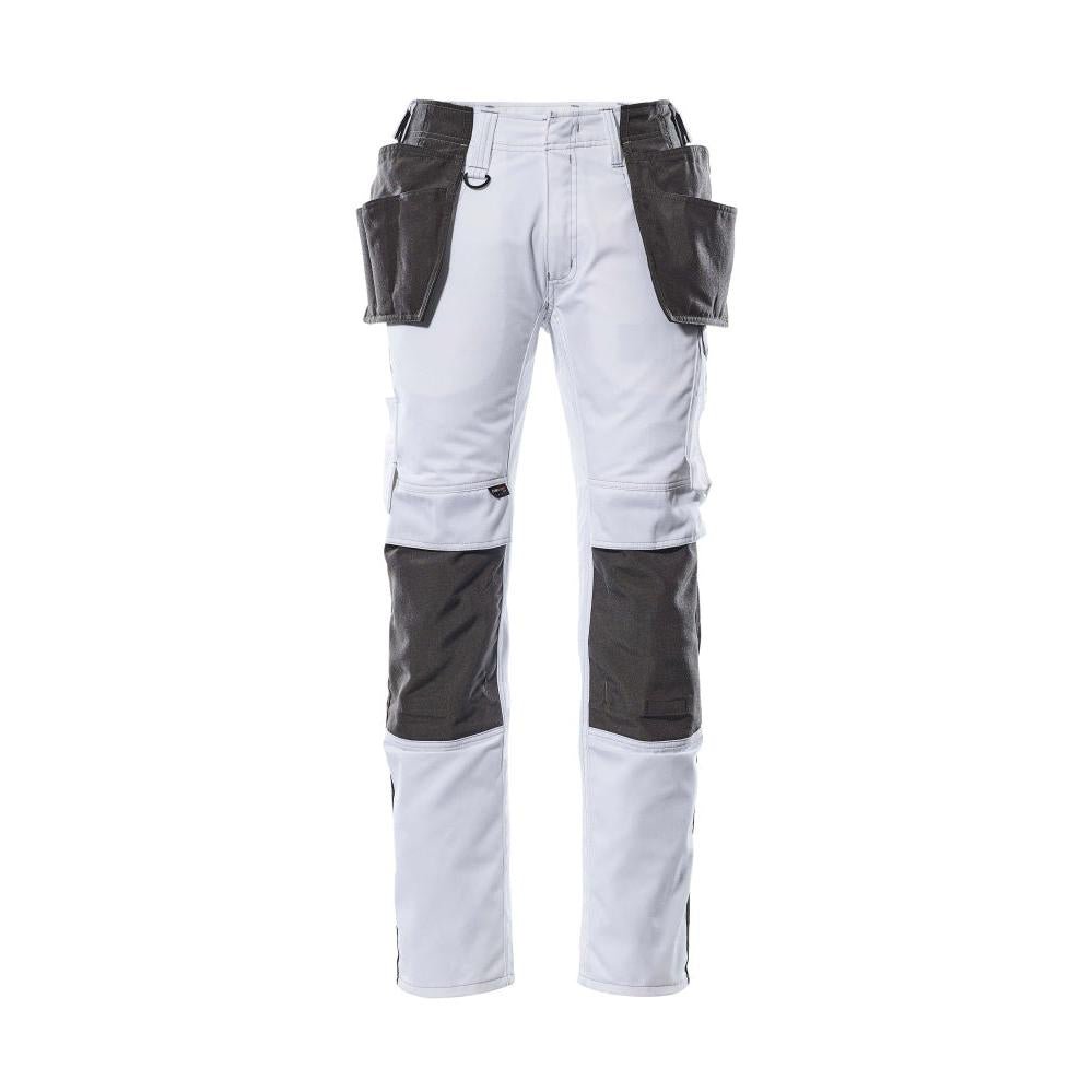 Pantaloni cu buzunare suspendate, pantaloni usori, alb/antracit inchis
