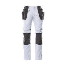 Pantaloni cu buzunare suspendate, pantaloni usori, alb/antracit inchis