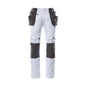 Pantaloni cu buzunare suspendate, pantaloni usori, alb/antracit inchis