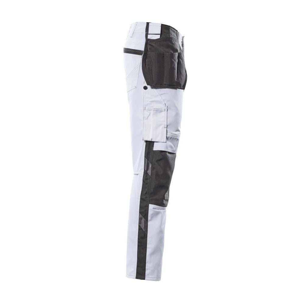 Pantaloni cu buzunare suspendate, pantaloni usori, alb/antracit inchis