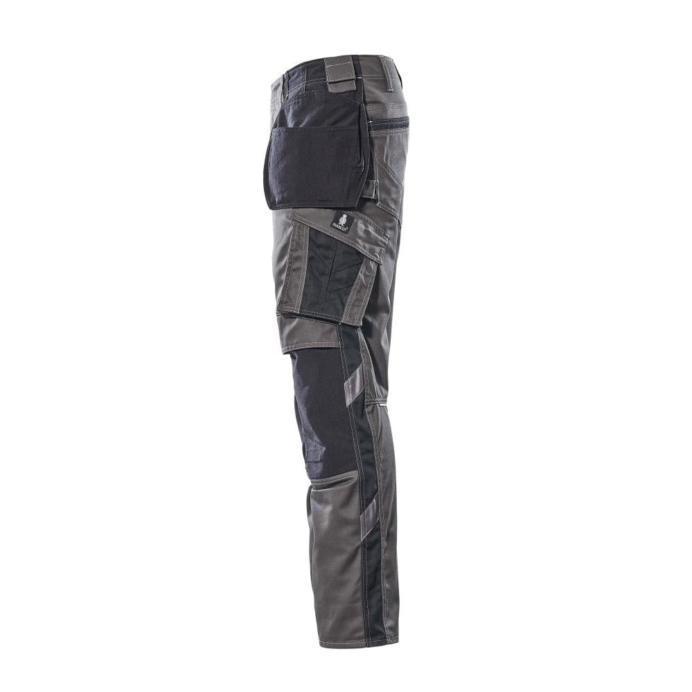 Pantaloni cu buzunare suspendate, pantaloni usori, antracit inchis/negru