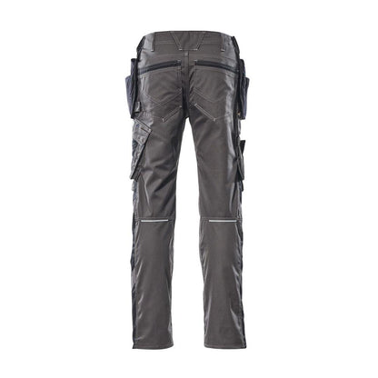Pantaloni cu buzunare suspendate, pantaloni usori, antracit inchis/negru