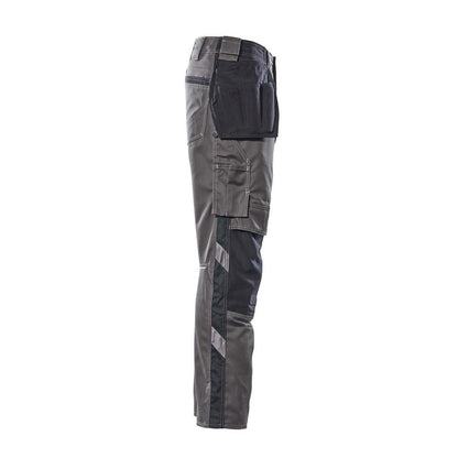 Pantaloni cu buzunare suspendate, pantaloni usori, antracit inchis/negru