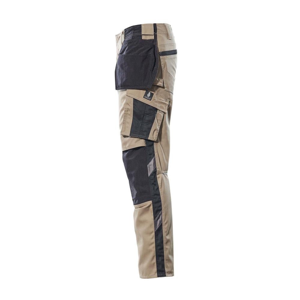 Pantaloni cu buzunare suspendate, pantaloni usori, kaki deschis/negru
