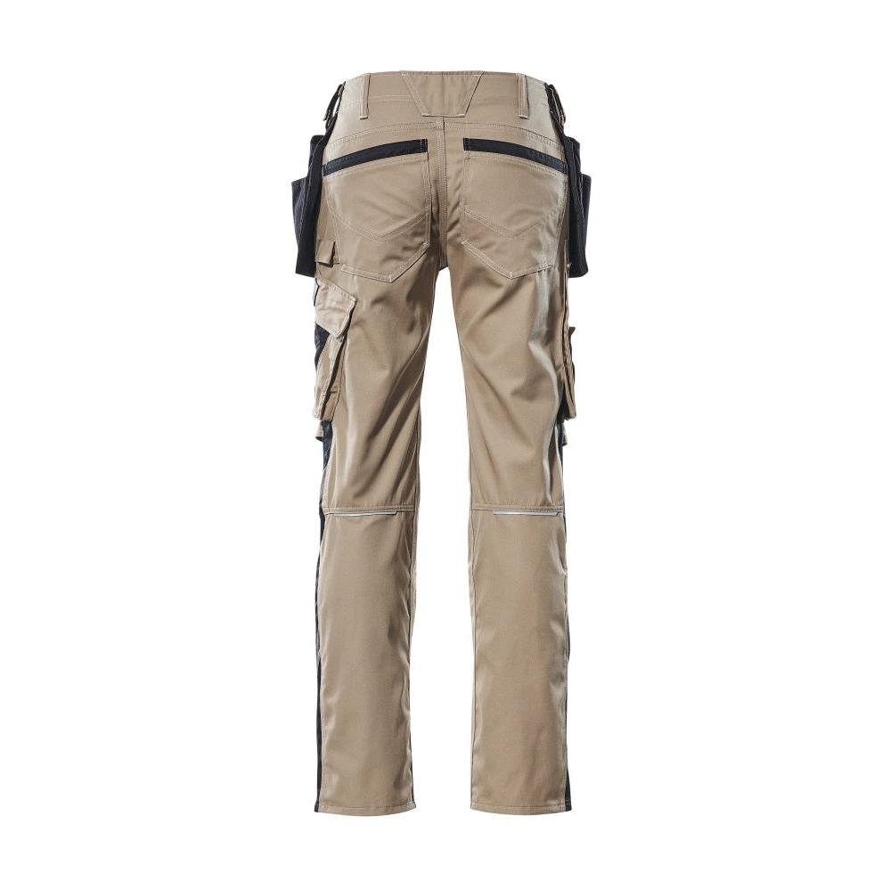 Pantaloni cu buzunare suspendate, pantaloni usori, kaki deschis/negru