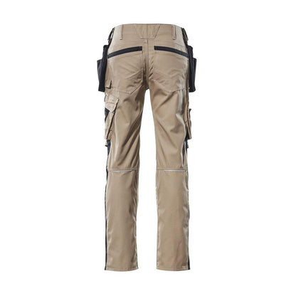 Pantaloni cu buzunare suspendate, pantaloni usori, kaki deschis/negru