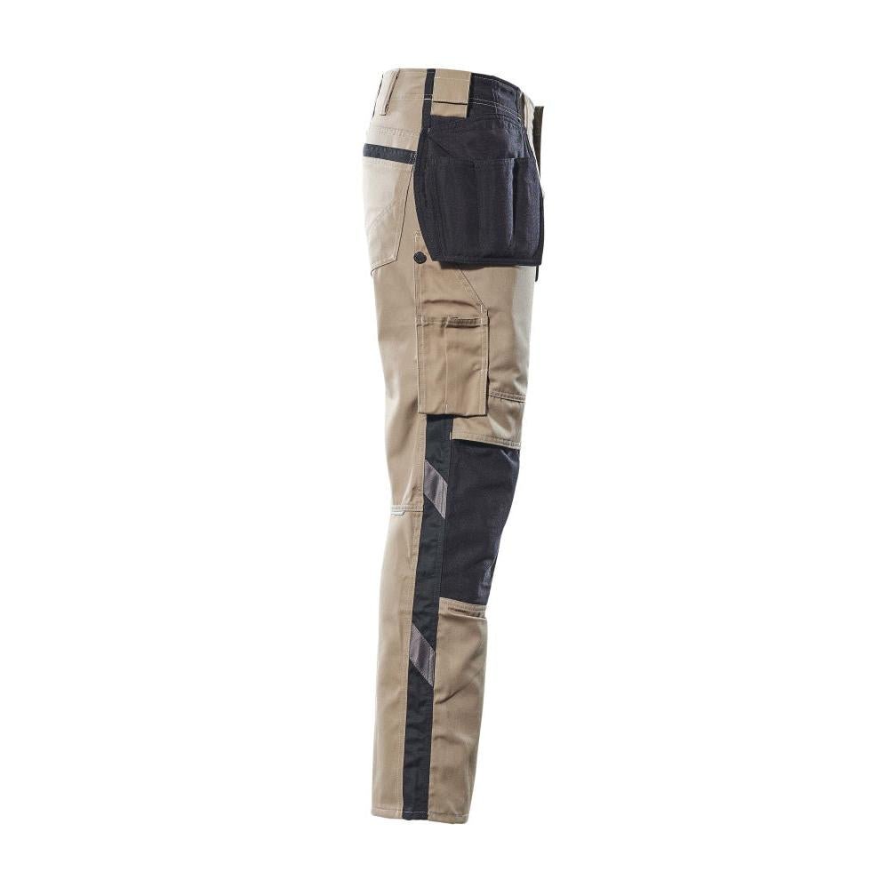 Pantaloni cu buzunare suspendate, pantaloni usori, kaki deschis/negru
