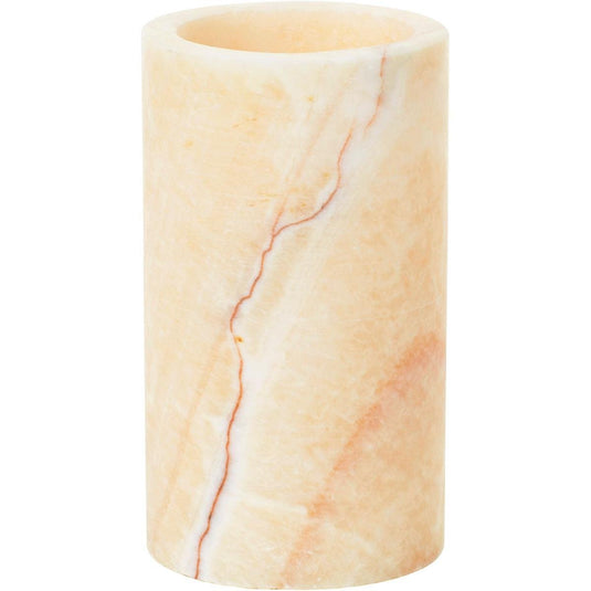 Sfeșnicul Duni GmbH din onix mineral (125x70 mm) se remarcă prin designul său elegant, în nuanța de bej deschis, cu venaturi naturale și partea superioară deschisă, care se evidențiază pe un fundal alb simplu. Conținut: 1 bucată.