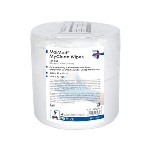 MaiMed MyClean Wipes servetele soft XXL desi, reumple 90 foi, nesaturate, 28x30cm | Pachet (90 de coli)