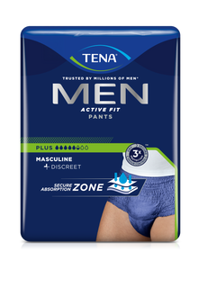 Pantaloni de potrivire activă pentru bărbați tena, plus pantaloni de incontinență, albastru