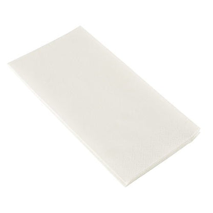 Un teanc de PAPSTAR șervețele 2-straturi, 33x33 cm, alb, pliere pe cap (250 bucăți) de la PAPSTAR GmbH este pliat ordonat în dreptunghiuri și plasat pe un fundal alb.