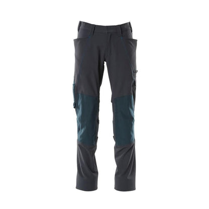 Pantaloni, buzunare pentru genunchi, pantaloni ULTIMATE STRETCH, negru-albastru