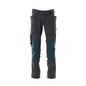 Pantaloni, buzunare pentru genunchi, pantaloni ULTIMATE STRETCH, negru-albastru
