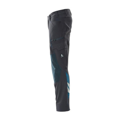 Pantaloni, buzunare pentru genunchi, pantaloni ULTIMATE STRETCH, negru-albastru