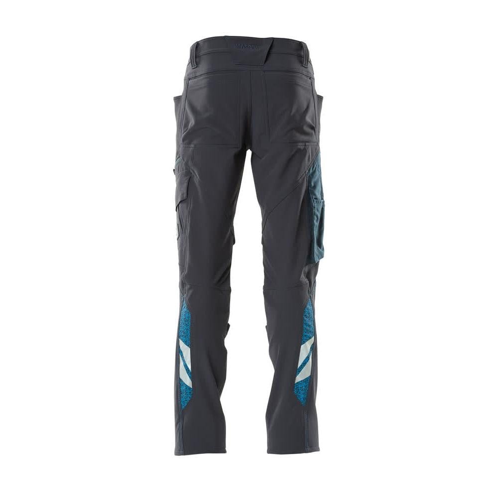 Pantaloni, buzunare pentru genunchi, pantaloni ULTIMATE STRETCH, negru-albastru