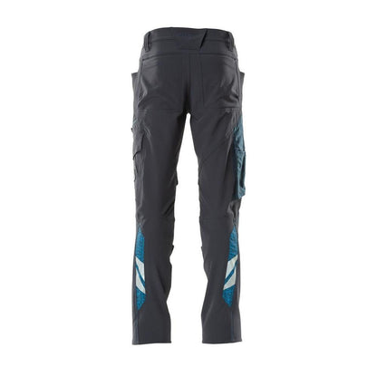 Pantaloni, buzunare pentru genunchi, pantaloni ULTIMATE STRETCH, negru-albastru