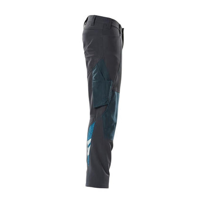 Pantaloni, buzunare pentru genunchi, pantaloni ULTIMATE STRETCH, negru-albastru