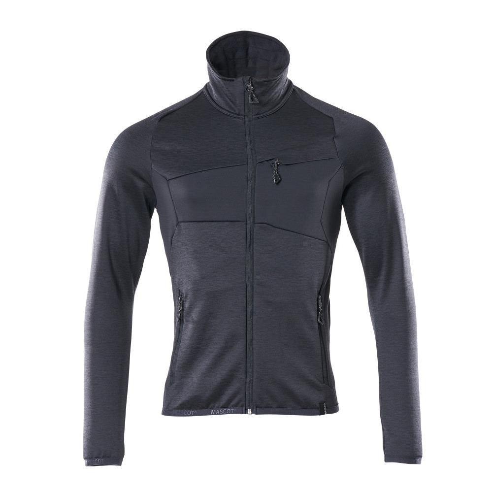 Pulover din lână cu jachetă din microfleece cu fermoar
