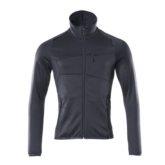 Pulover din lână cu jachetă din microfleece cu fermoar