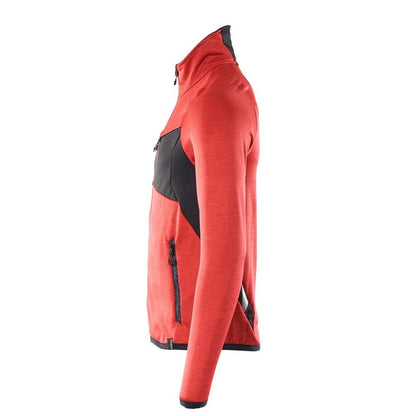 Pulover din lână cu jachetă din microfleece cu fermoar