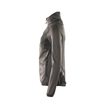 Pulover din lână cu fermoar, jachetă de damă din microfleece