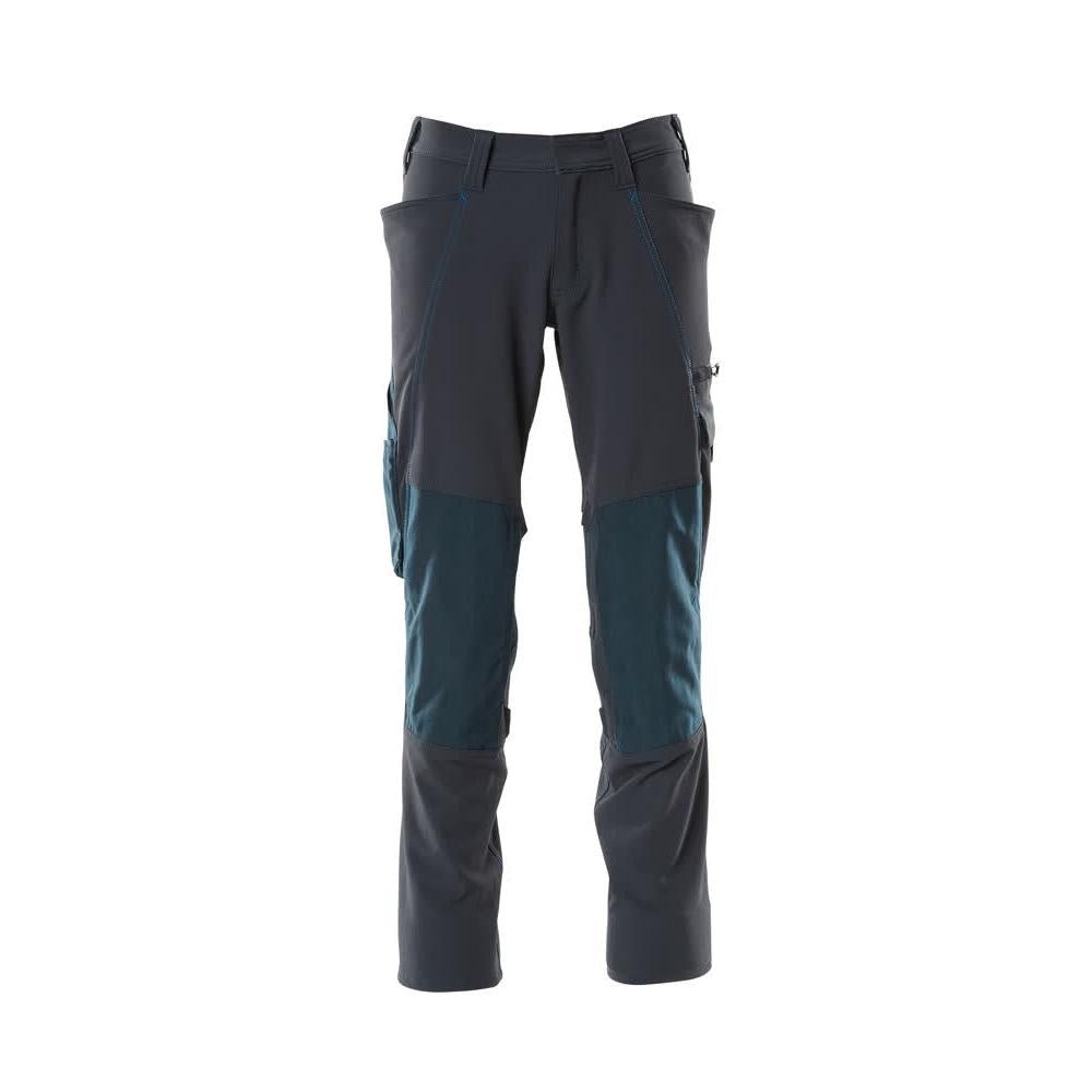 Pantaloni, buzunare pentru genunchi, pantaloni ULTIMATE STRETCH, negru-albastru