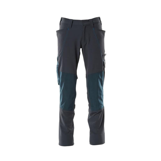 Pantaloni, buzunare pentru genunchi, pantaloni ULTIMATE STRETCH, negru-albastru