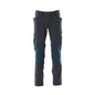 Pantaloni, buzunare pentru genunchi, pantaloni ULTIMATE STRETCH, negru-albastru