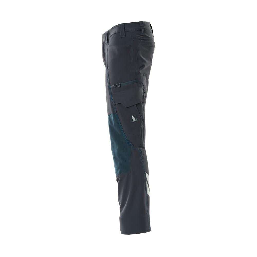 Pantaloni, buzunare pentru genunchi, pantaloni ULTIMATE STRETCH, negru-albastru
