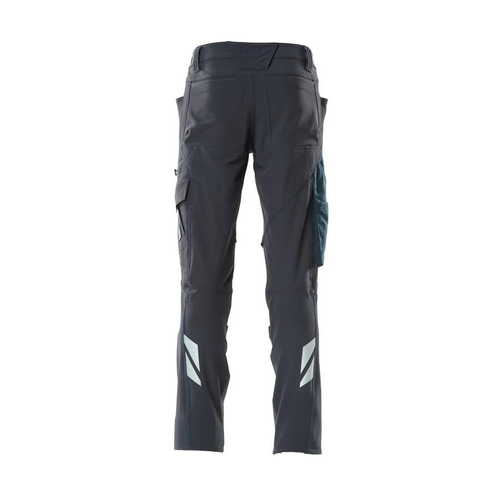 Pantaloni, buzunare pentru genunchi, pantaloni ULTIMATE STRETCH, negru-albastru