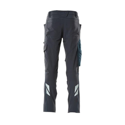Pantaloni, buzunare pentru genunchi, pantaloni ULTIMATE STRETCH, negru-albastru