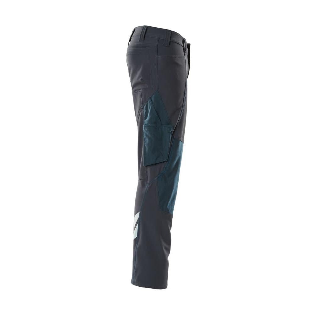 Pantaloni, buzunare pentru genunchi, pantaloni ULTIMATE STRETCH, negru-albastru