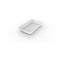 Duni GmbH 1/4 GN boluri meniu 1 Alb PP/MIN 265x162x40 (pachet de 225 bucăți) este un bol alb dreptunghiular, plat, cu colțuri rotunjite, perfect pentru gastronomie, ilustrat pe un fundal alb simplu.