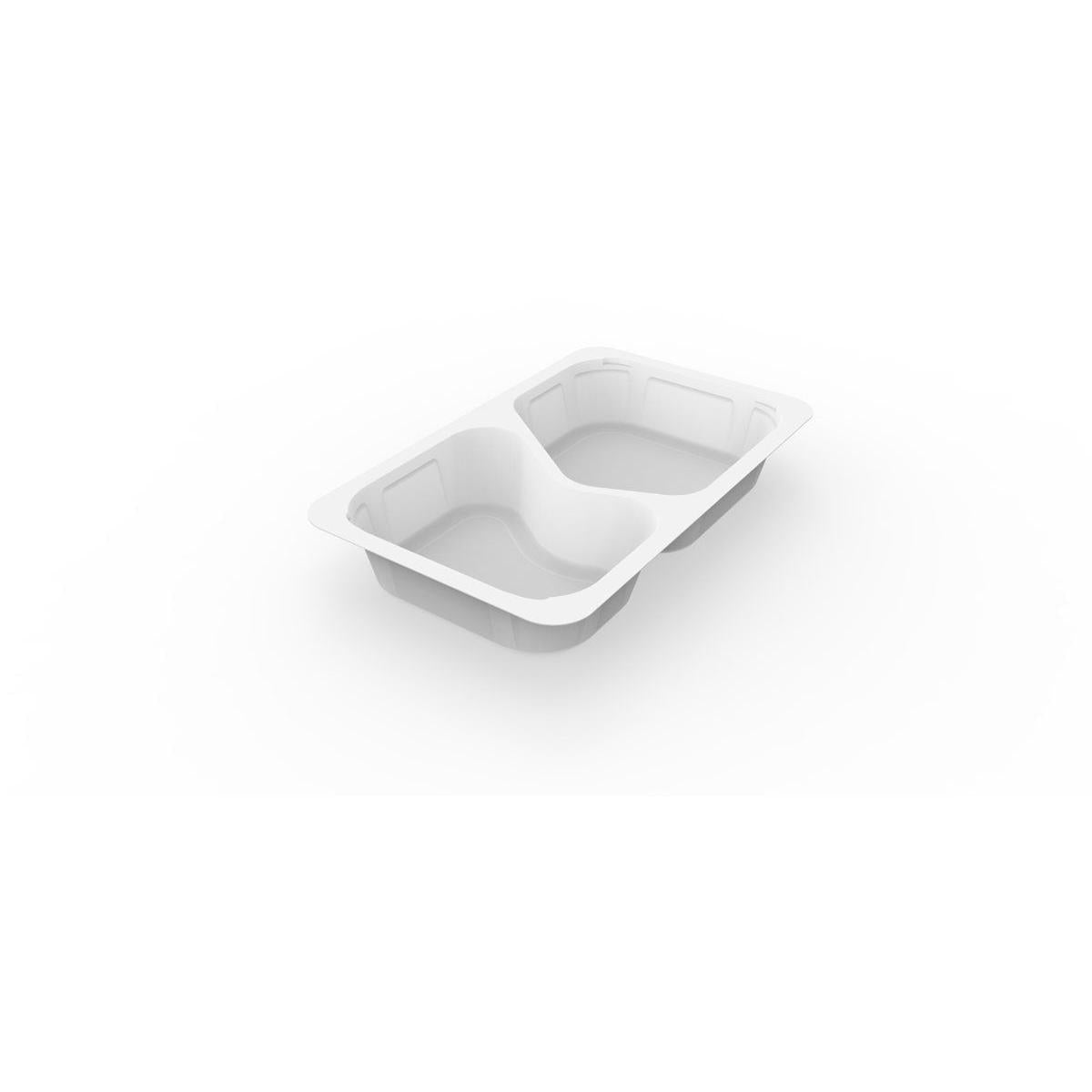 Duni GmbH 1/4 GN tăvi pentru meniu 2 Alb PP/MIN 265x162x43 cu două compartimente este perfect pentru gastronomie și este livrat într-un pachet de 225 de bucăți.