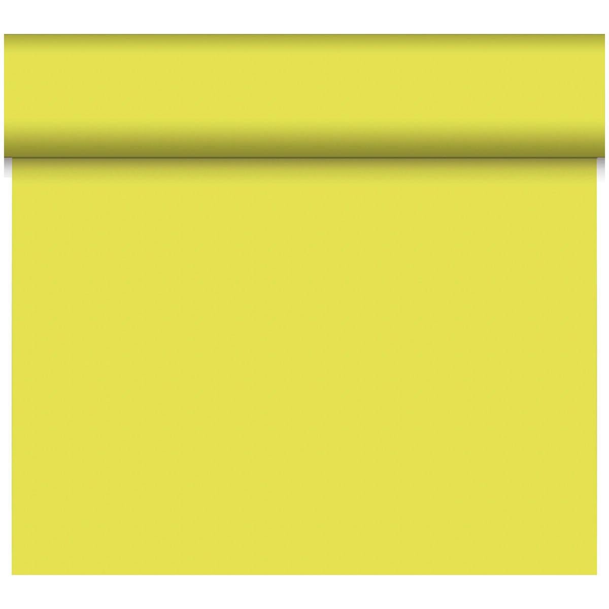 Fața de masă Dunicel Tête-à-Tête 24 m x 0,4 m (20 secțiuni) de la Duni GmbH are o suprafață netedă, unicolor, galben deschis și fără model - ideală pentru o decorare stilată a mesei sau un Tête-à-Tête.
