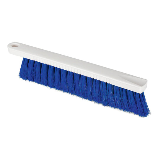 Peria de făină HACCP Nölle Profi Brush (30 cm, peri moi de 0,25 mm) de la Nölle Profi Brush Bürsten- & Pinseltechnik e.K. este o pensulă de mână din plastic alb cu peri albaștri deși și o gaură de agățat - ideală pentru industria alimentară.
