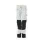 Pantaloni cu buzunare la genunchi, dama, pantaloni Pearl, alb